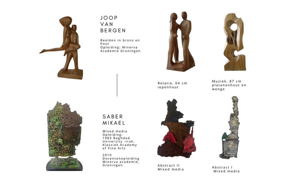 expositie Joop van Bergen en Saber Mikael in kunstcafe Appelscha