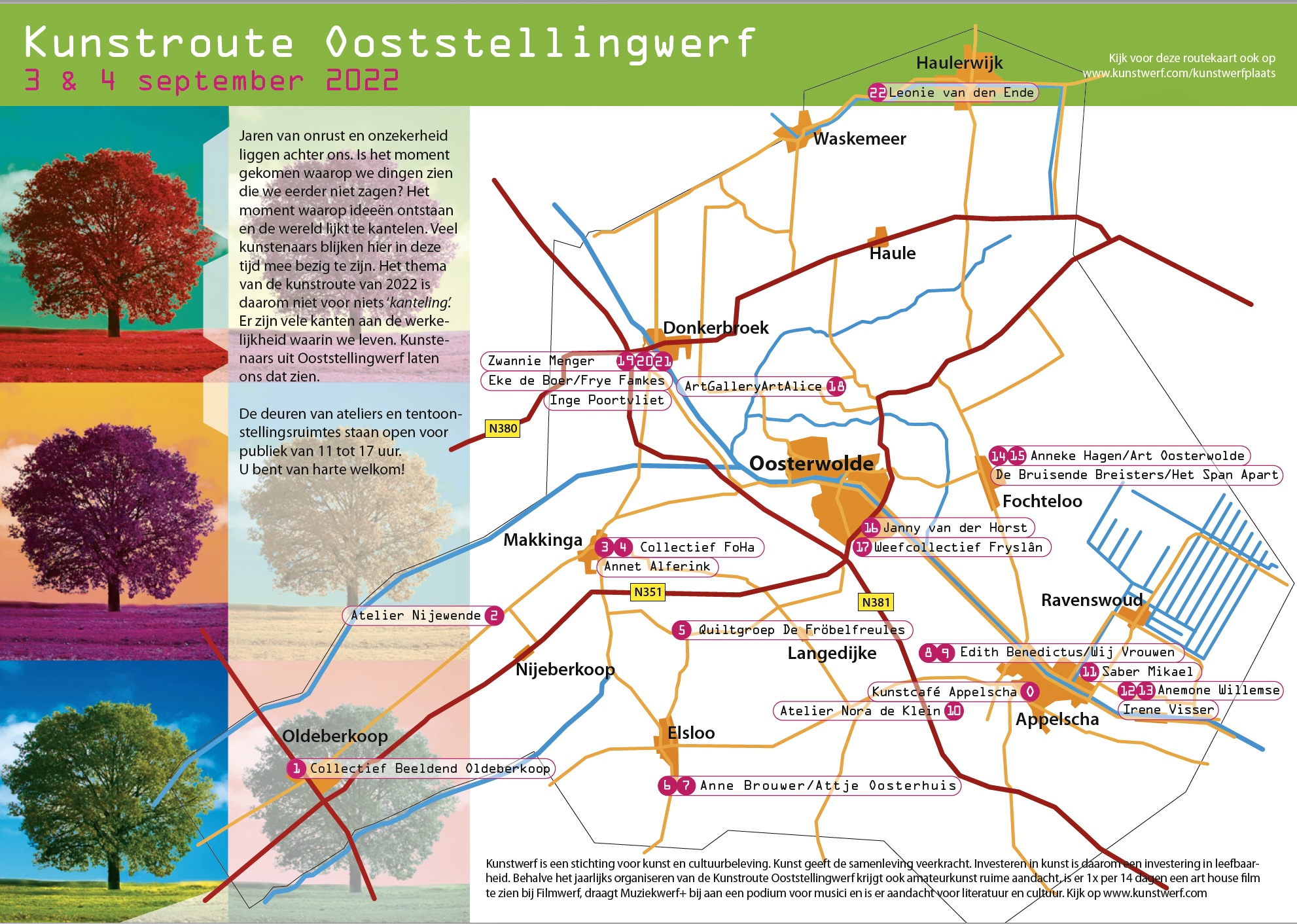 Routekaart Kunstroute Ooststellingwerf