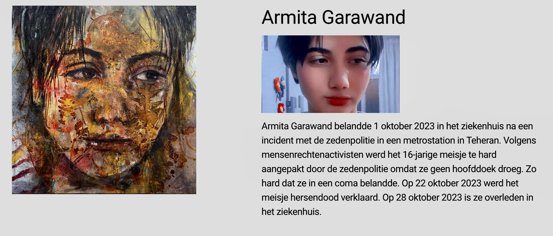 Armita Garawand, portret door Olga Talsma